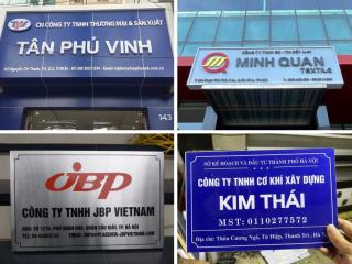 Kích thước tiêu chuẩn cho các biển bảng trong công ty, văn phòng