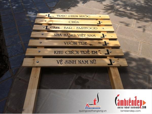 Thiết kế, lắp đặt biển gỗ đẹp, biển gỗ quảng cáo