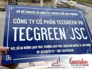Biển công ty Tecgreen alu dán decal