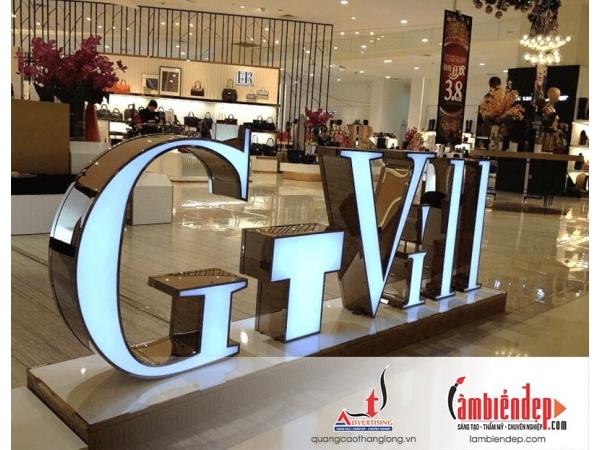 Thi công biển quảng cáo chữ nổi chất liệu inox