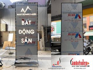 Biển hộp alu âm bản đèn led bên trong trung tâm môi giới bđs