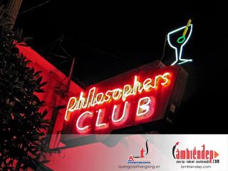 Đèn neon thủy tinh trang trí bar club