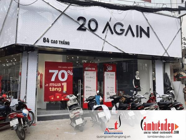 Thi công biển shop quầo áo và phụ kiện thời trang