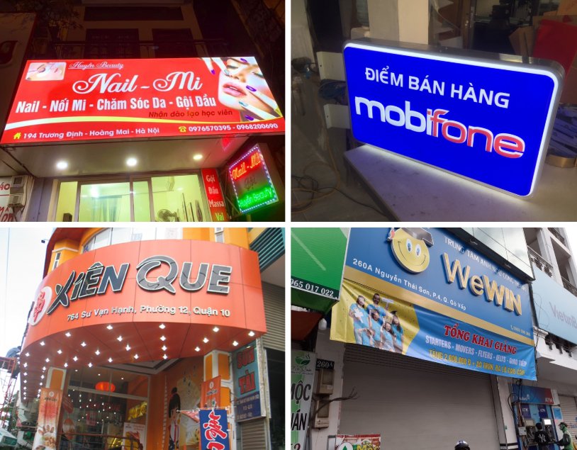 Những dòng biển quảng cáo có thể tận dụng lại khung hoặc nền biển cũ