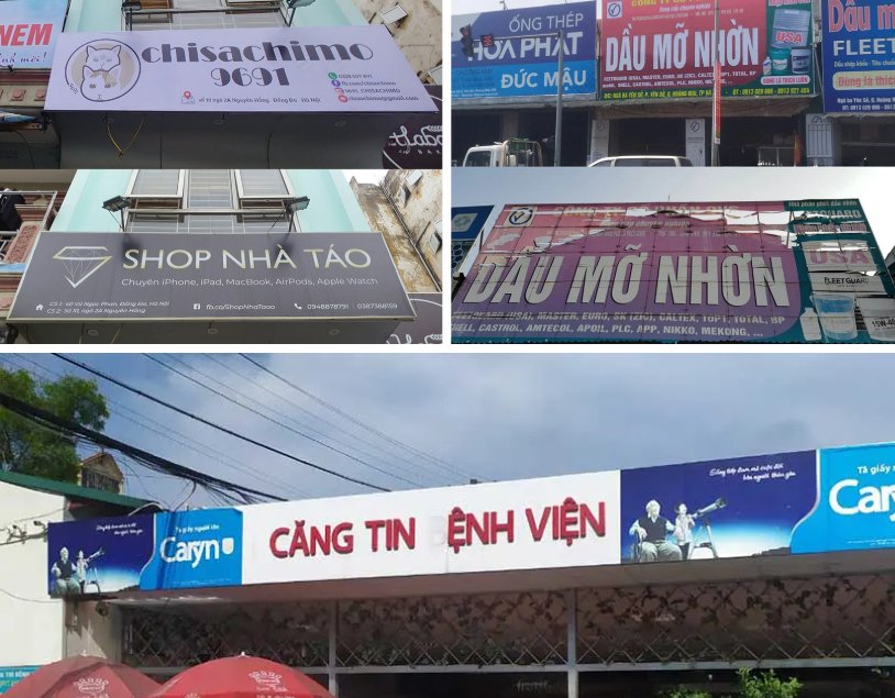 Tận dụng khung biển quảng cáo cũ để làm thành biển mới