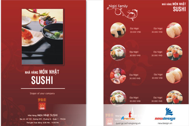 Mẫu menu – thực đơn nhà hàng 2