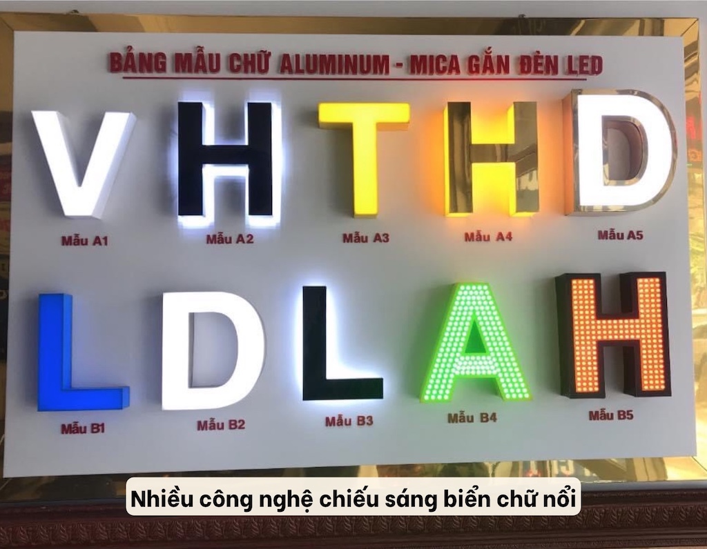 Đa dạng công nghệ chiếu sáng chữ nổi