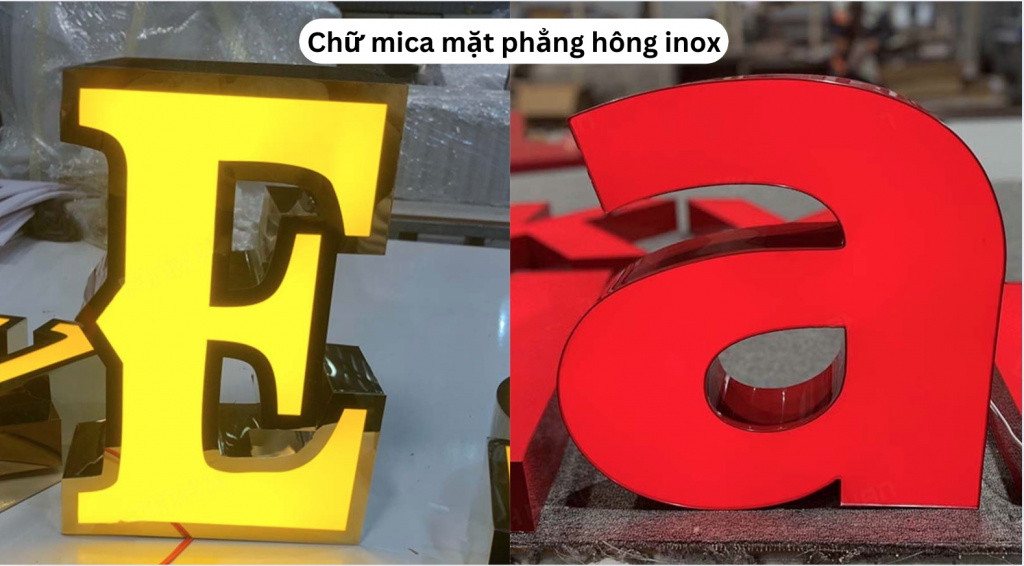 Chữ mica hông inox