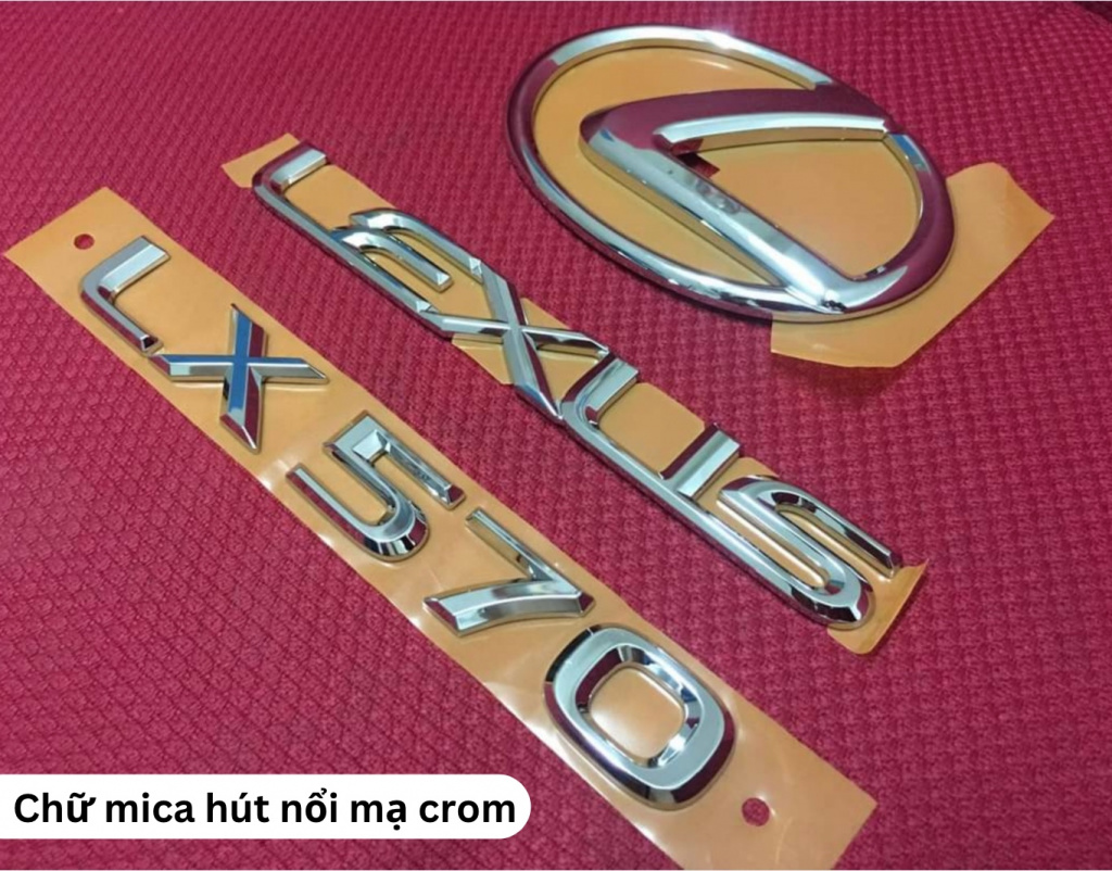 Chữ mica hút nổi mạ crom