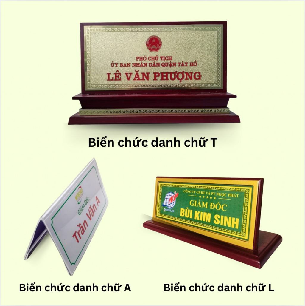 Một số biển chức danh để bàn