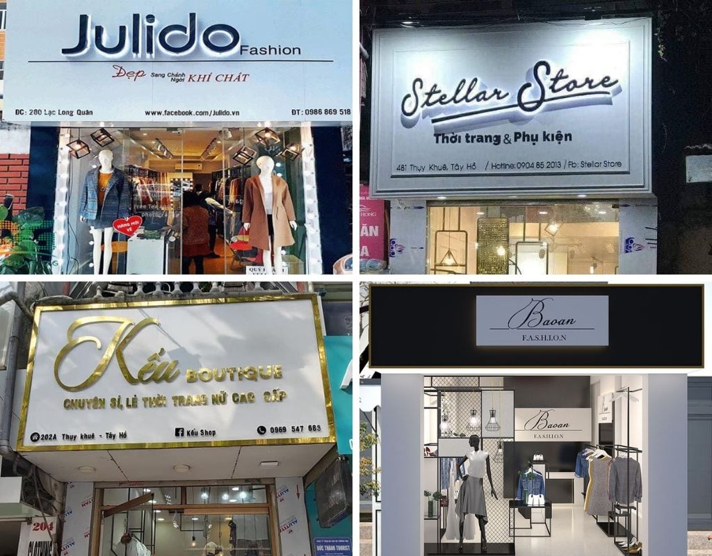 Mẫu biển shop quần áo nữ