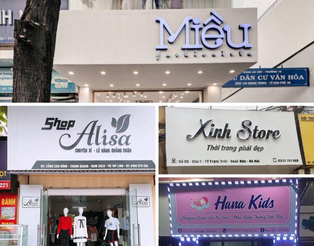 Thiết kế biển shop quần áo chú trọng tính đơn giản nhưng cá nhân hóa