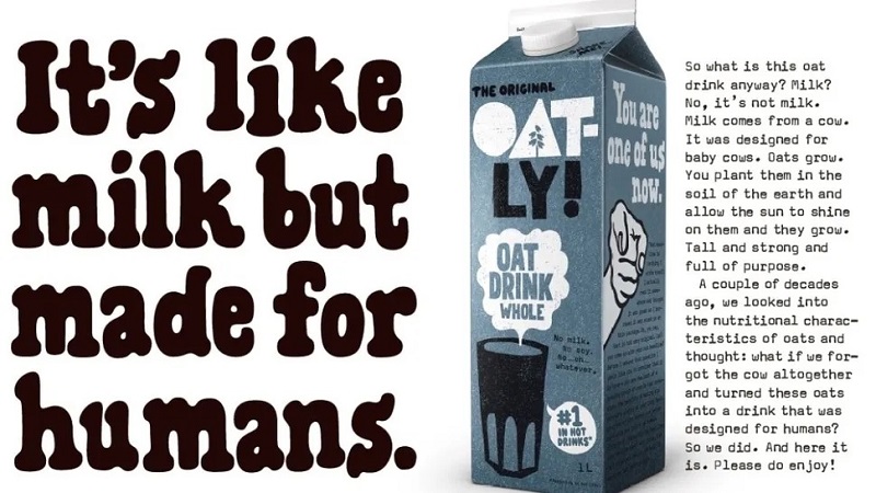 Biển quảng cáo ngoài trời của sữa Oatly