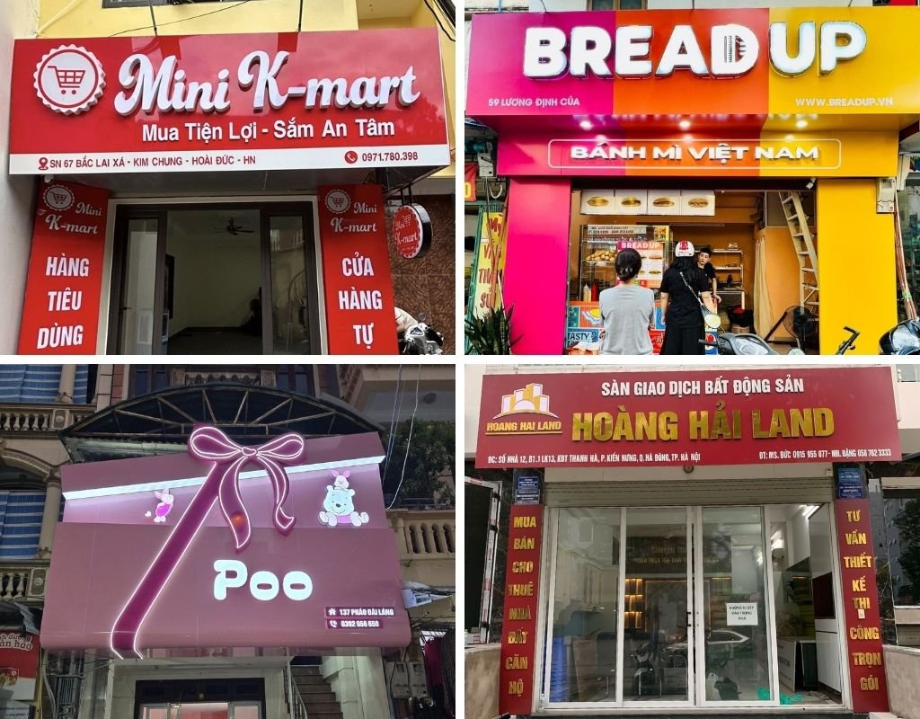 Biển quảng cáo alu chữ nổi có thể ứng dụng trong mọi lĩnh vực kinh doanh