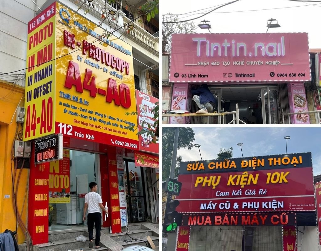 Các biển alu chữ nổi có đèn rọi tăng độ sáng