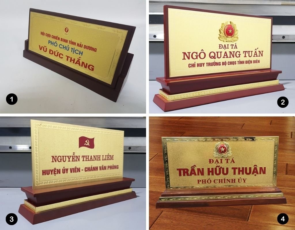 Các cách làm biển chức danh cao cấp cho cơ quan nhà nước (cách 1 -> 4)
