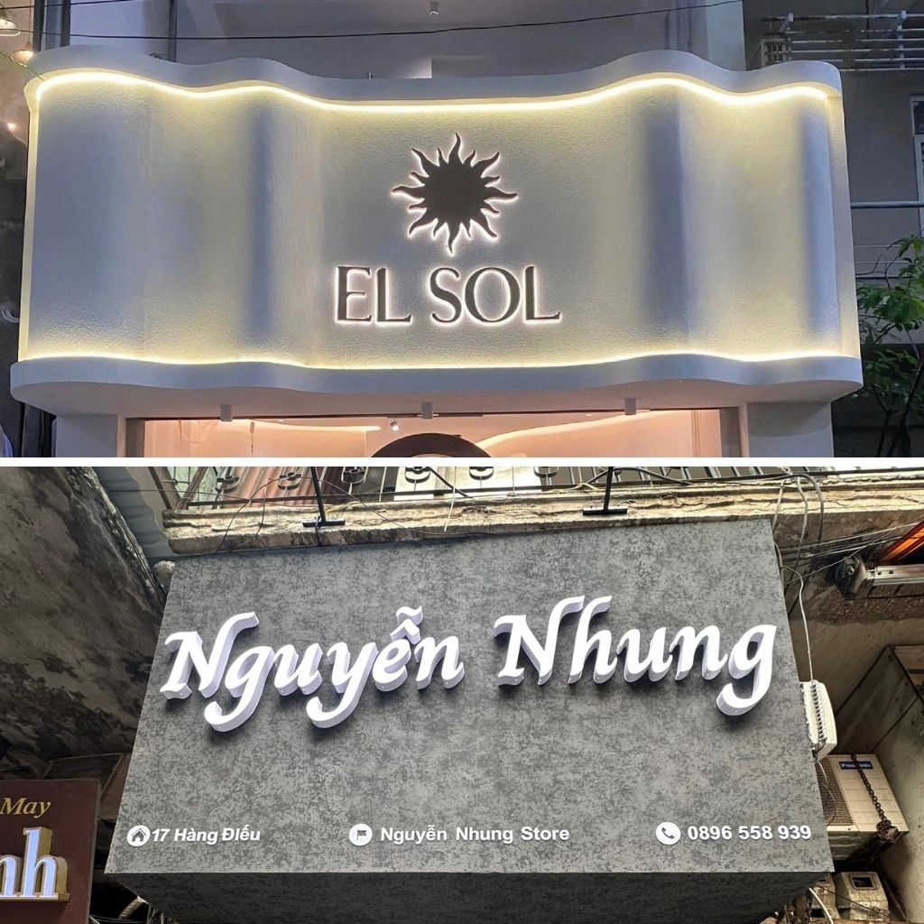 Biển shop quần áo bằng tấm cemboard xi măng
