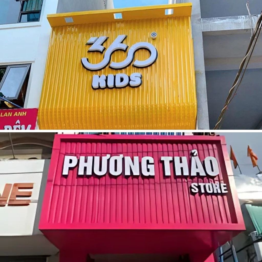 Biển shop quần áo tôn sóng