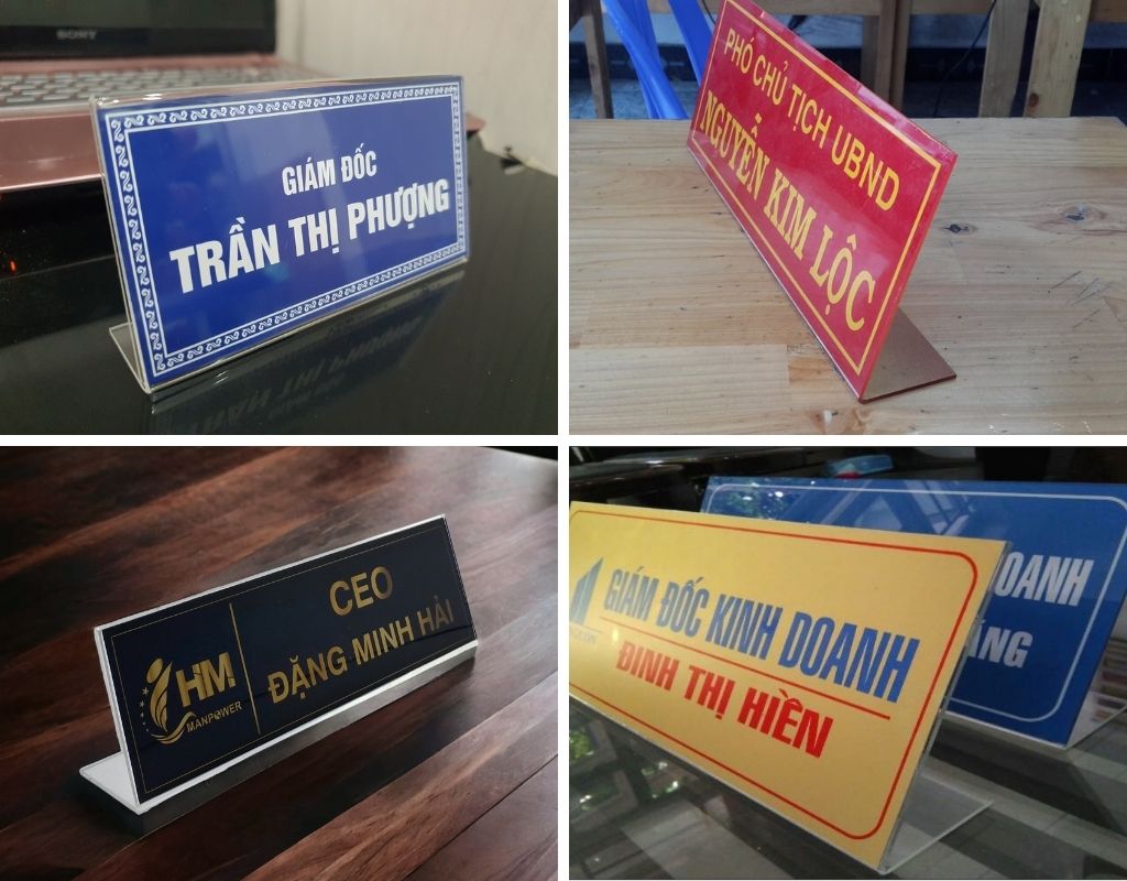 Biển chức danh kim loại inox