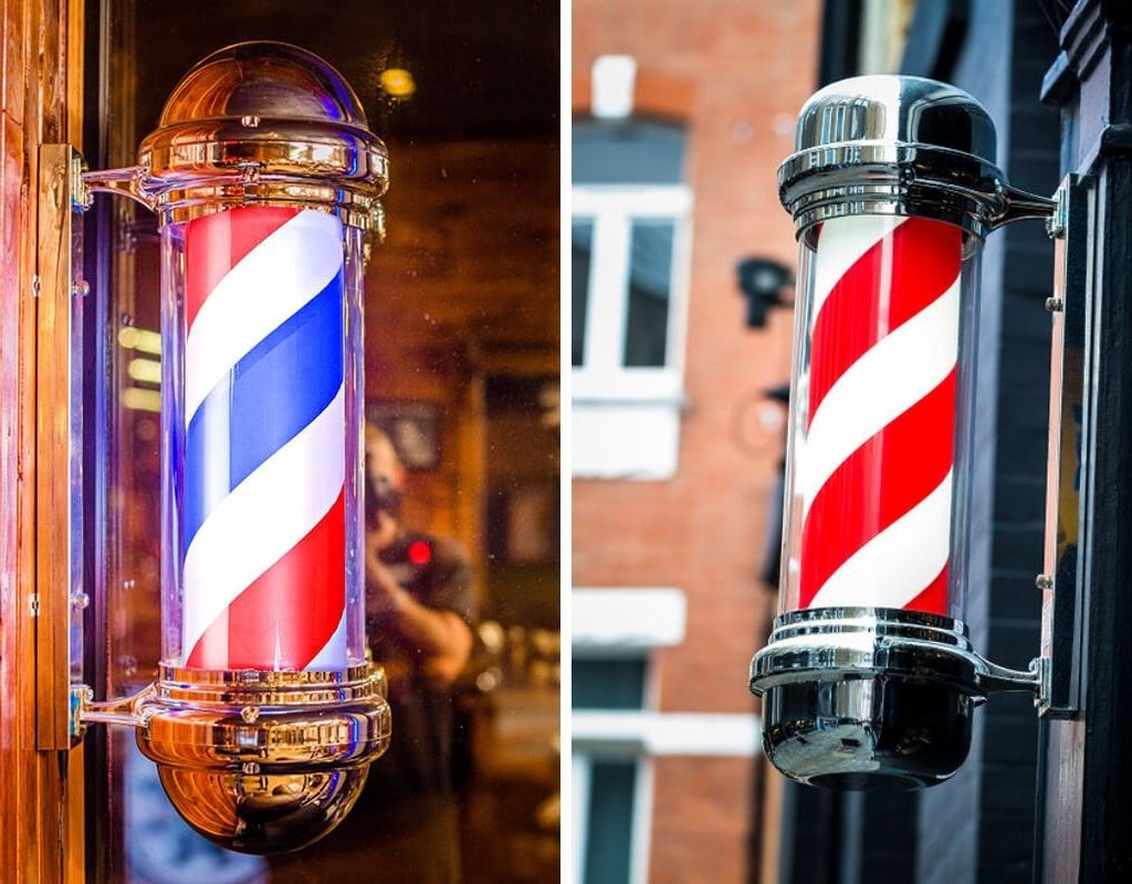Barber pole ban đầu chỉ có 2 màu đỏ trắng, về sau phát triển thành xanh-đỏ-trắng