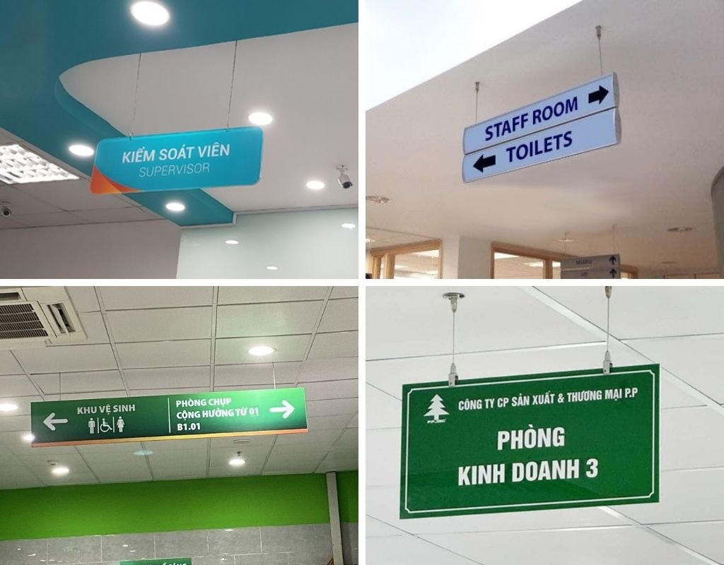 Biển thả trần đa dạng về kiểu dáng, chất liệu