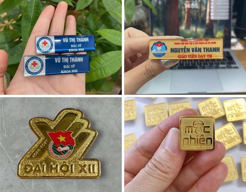 Huy hiệu, bảng tên cài áo