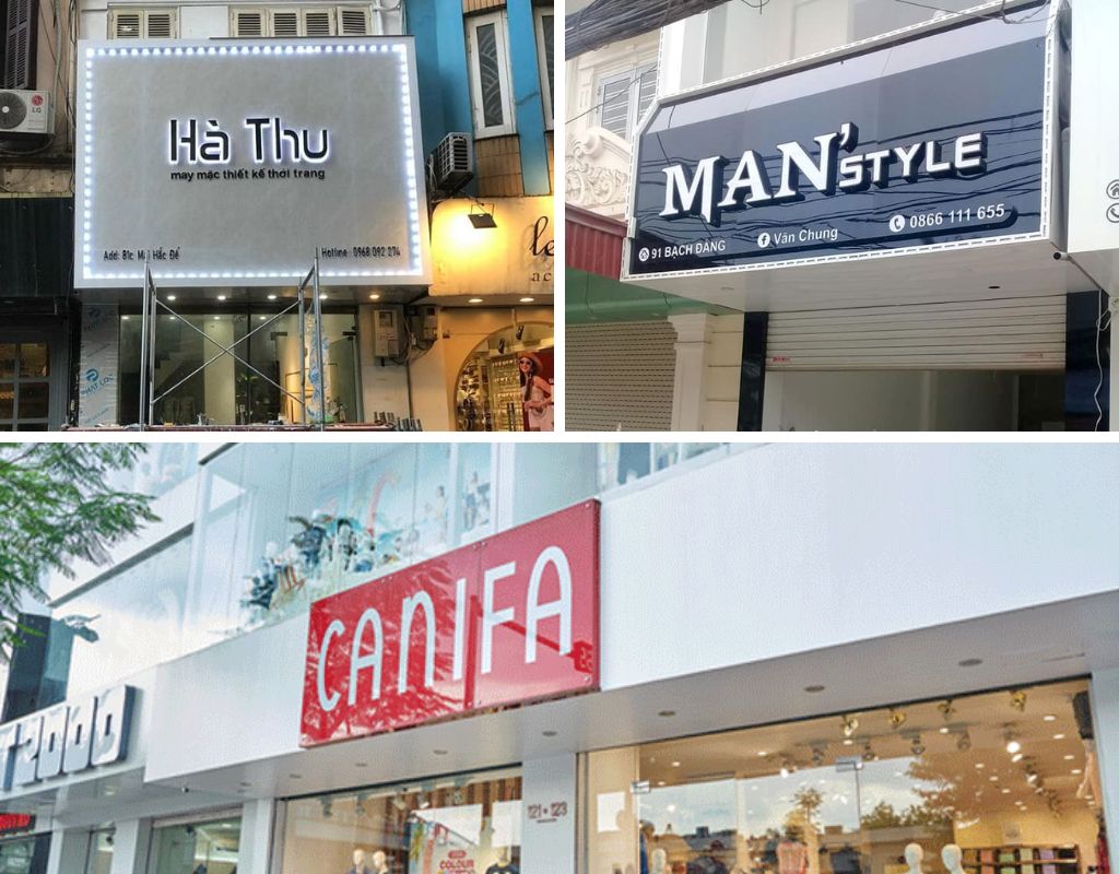Nội dung trên biển shop quần áo nên ngắn gọn, súc tích
